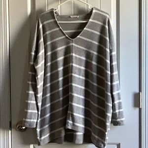 Women’s Striped V-Neck Sweater